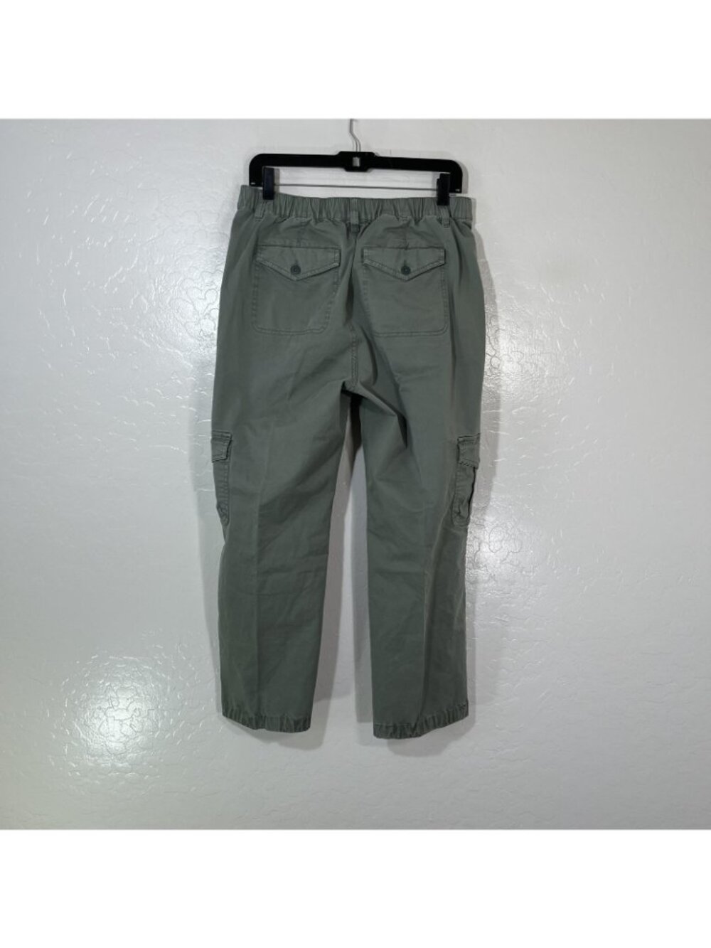 Sundance Pants Womens 8 Green Twill Cargo Embroidered Floral Elastic Waist - Picture 5 of 7